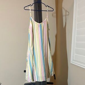 Torrid Pastel Striped Sleeveless Dress w/side pockets